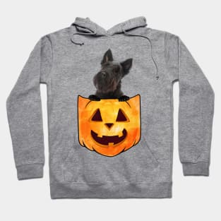 Scottish Terrier Dog In Pumpkin Pocket Halloween Hoodie